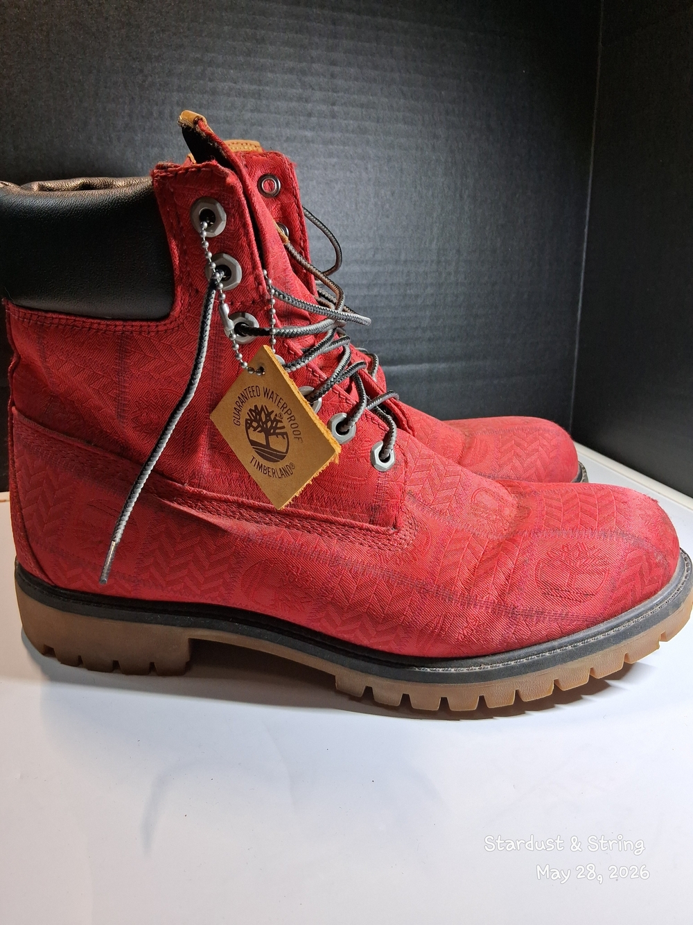Timberland Mens 6 Inch Premium Waterproof Boots Red Size 9.5 - Picture 7 of 16